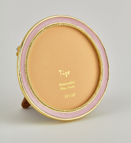 Tizo Designs Picture Frames Tizo Designs Enamel Gold Frame Pink 3" Round