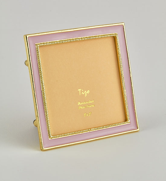 Tizo Designs Picture Frames Tizo Designs Enamel Gold Frame Pink 3x3