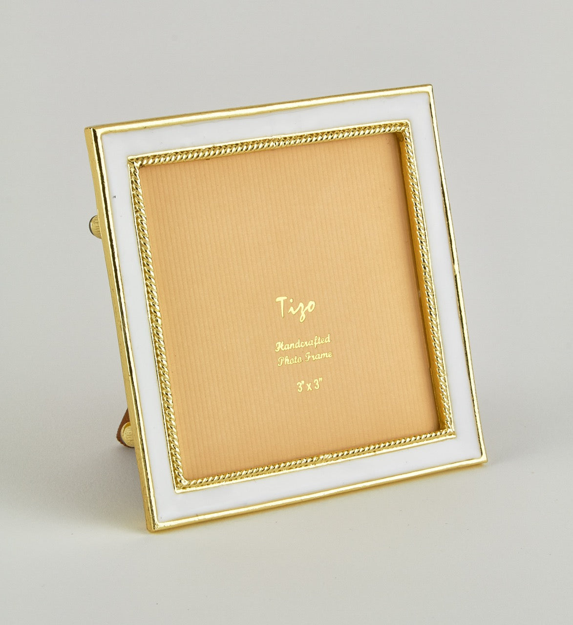 Tizo Designs Picture Frames Tizo Designs Enamel Gold Frame White 3x3