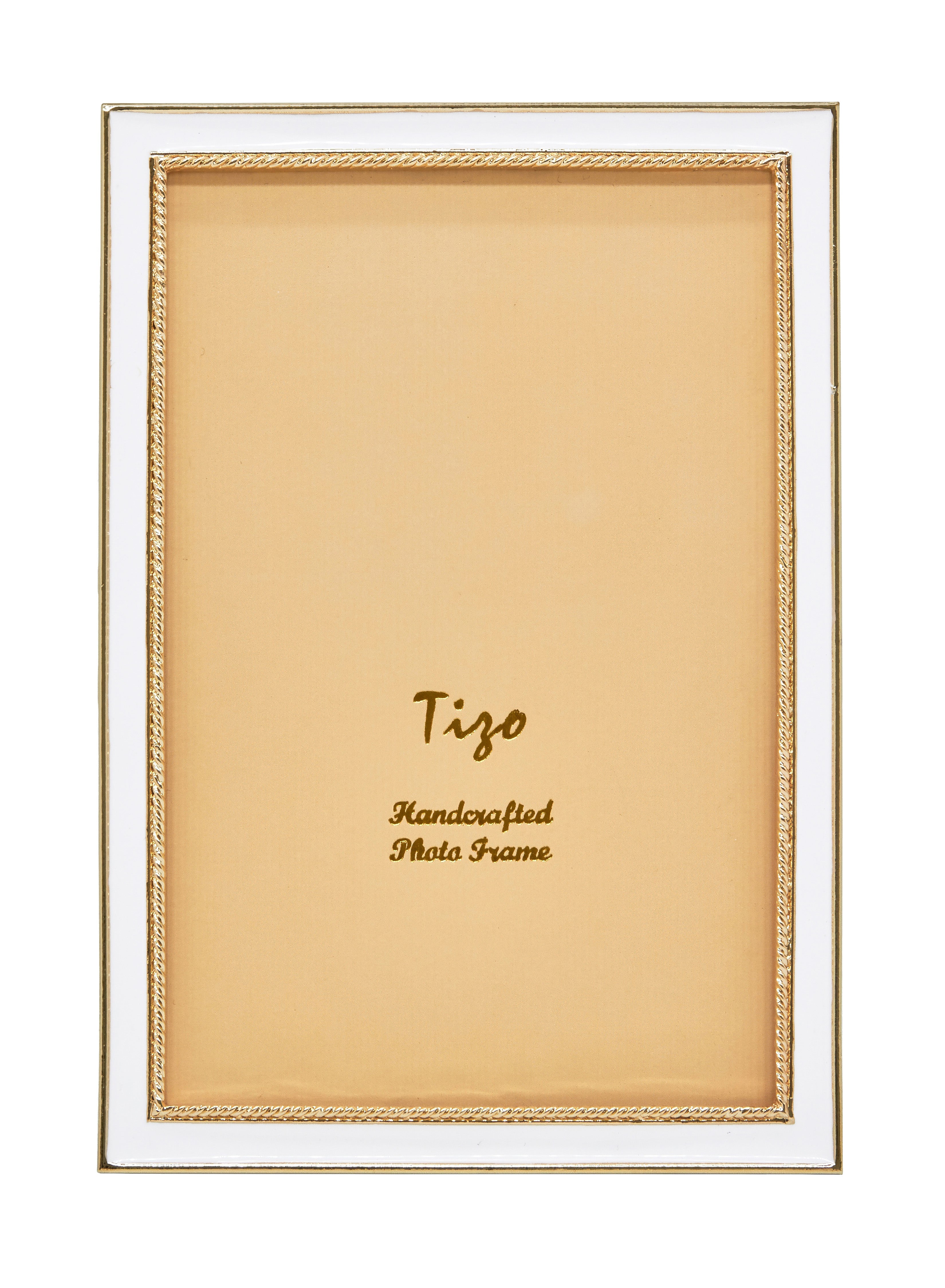 Tizo Designs Picture Frames Tizo Designs Enameled Gold Picture Frame (White) 8x10