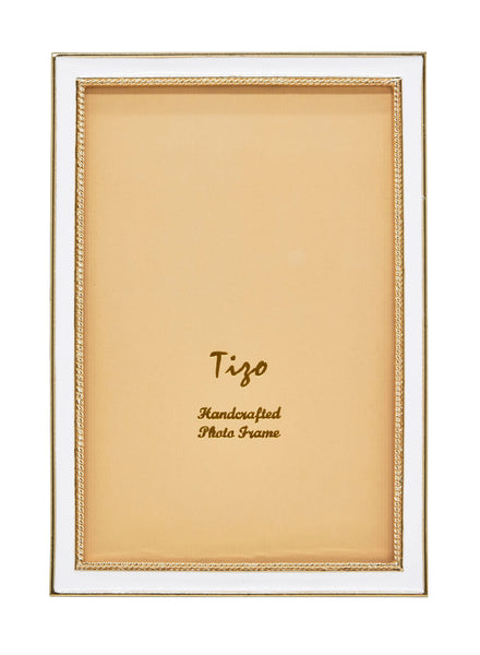 Tizo Designs Picture Frames Tizo Designs Enameled Gold Picture Frame (White) 8x10