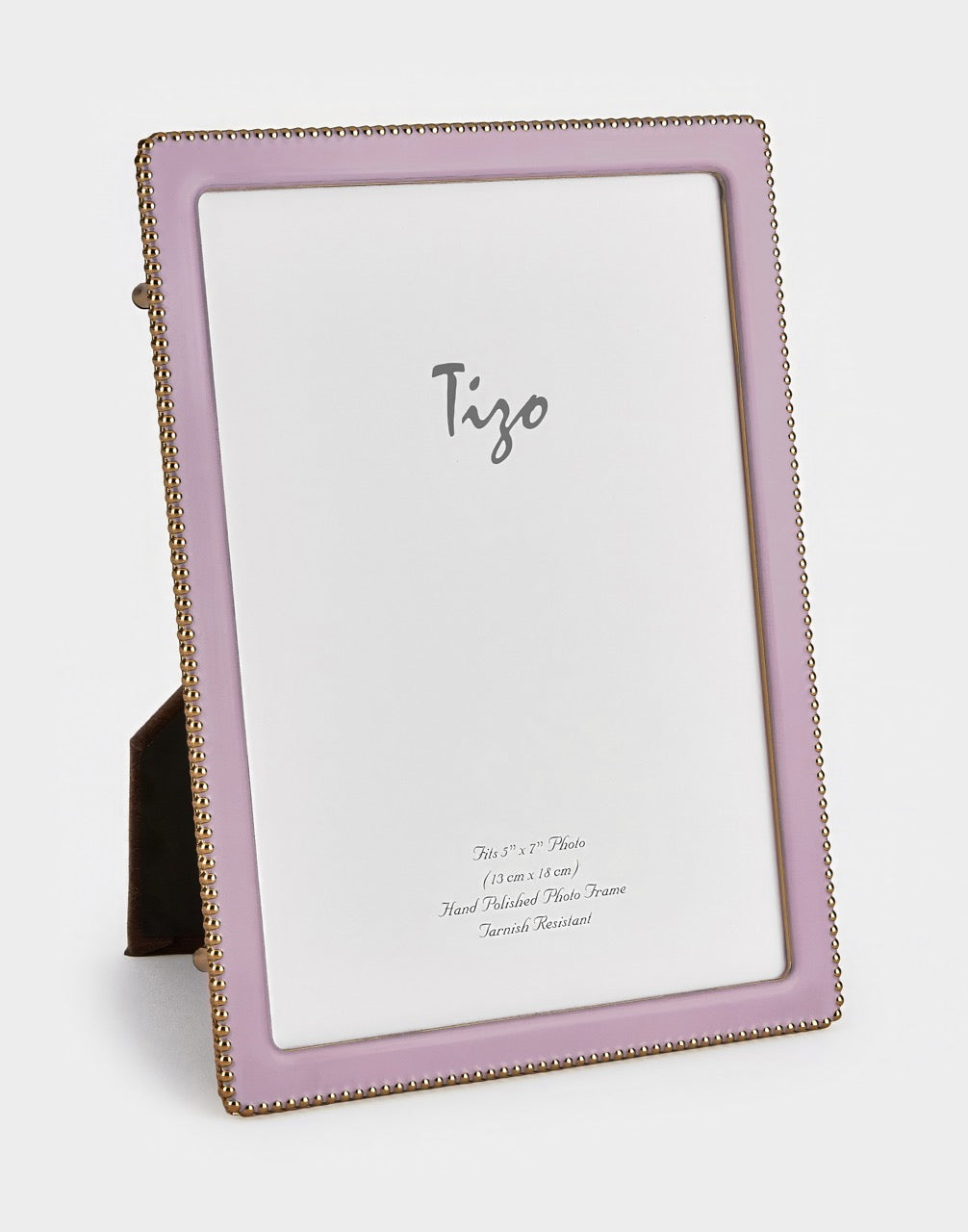 Tizo Designs Picture Frames Tizo Designs Gold-Plated Beaded Pink Enamel Frame 5x7