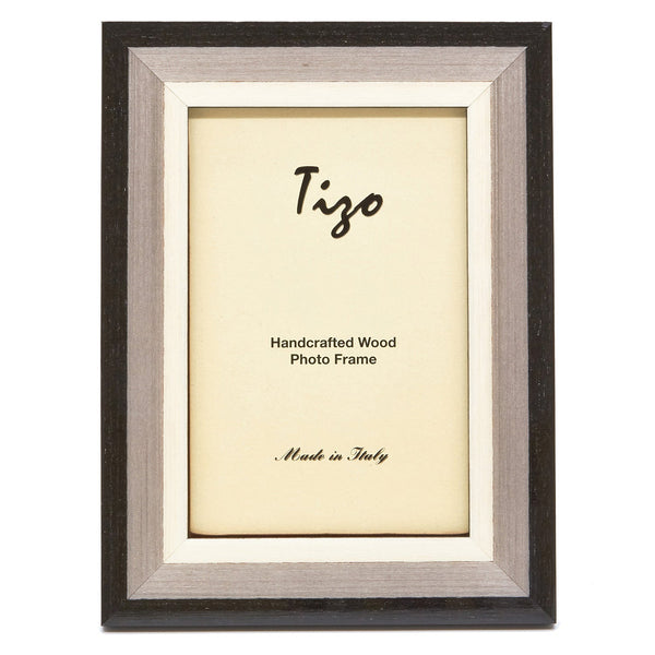 Tizo Designs Picture Frames Tizo Designs Italian Wood Picture Frame (Black/Gray) 4x6