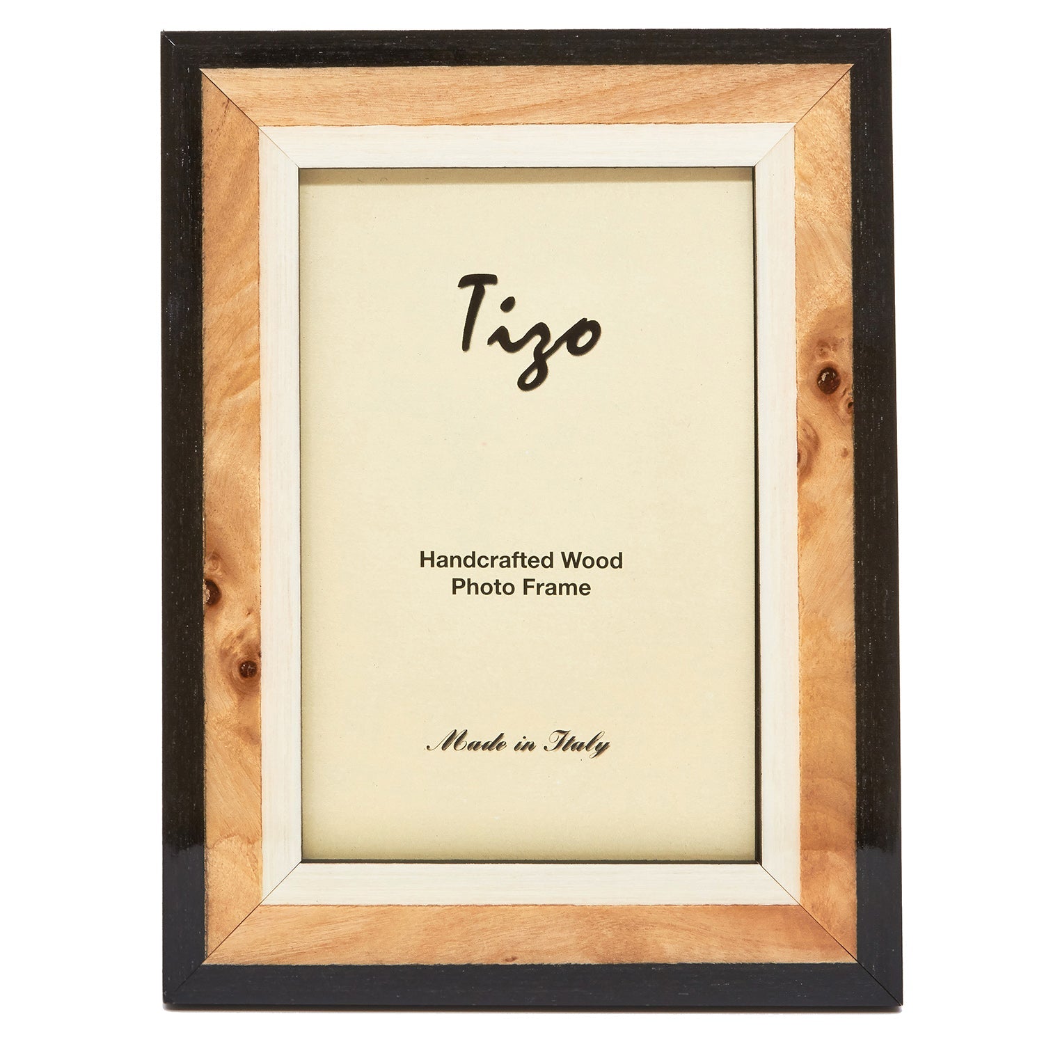 Tizo Designs Picture Frames Tizo Designs Italian Wood Picture Frame (Black/Tan) 4x6