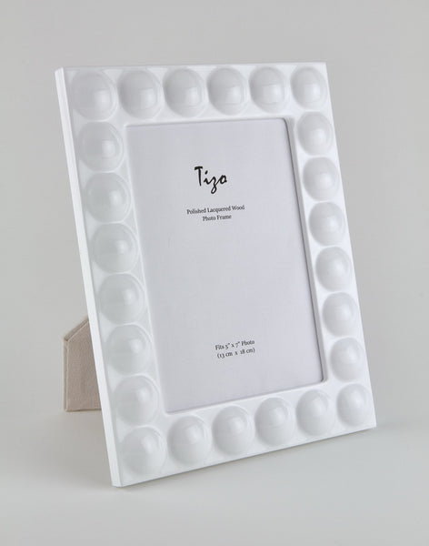 Tizo Designs Picture Frames Tizo Designs Lacquer Wood Frame White 5x7