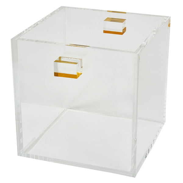 Tizo Designs Giftware Tizo Designs Lucite Clear Wine Cooler with Gold Handles