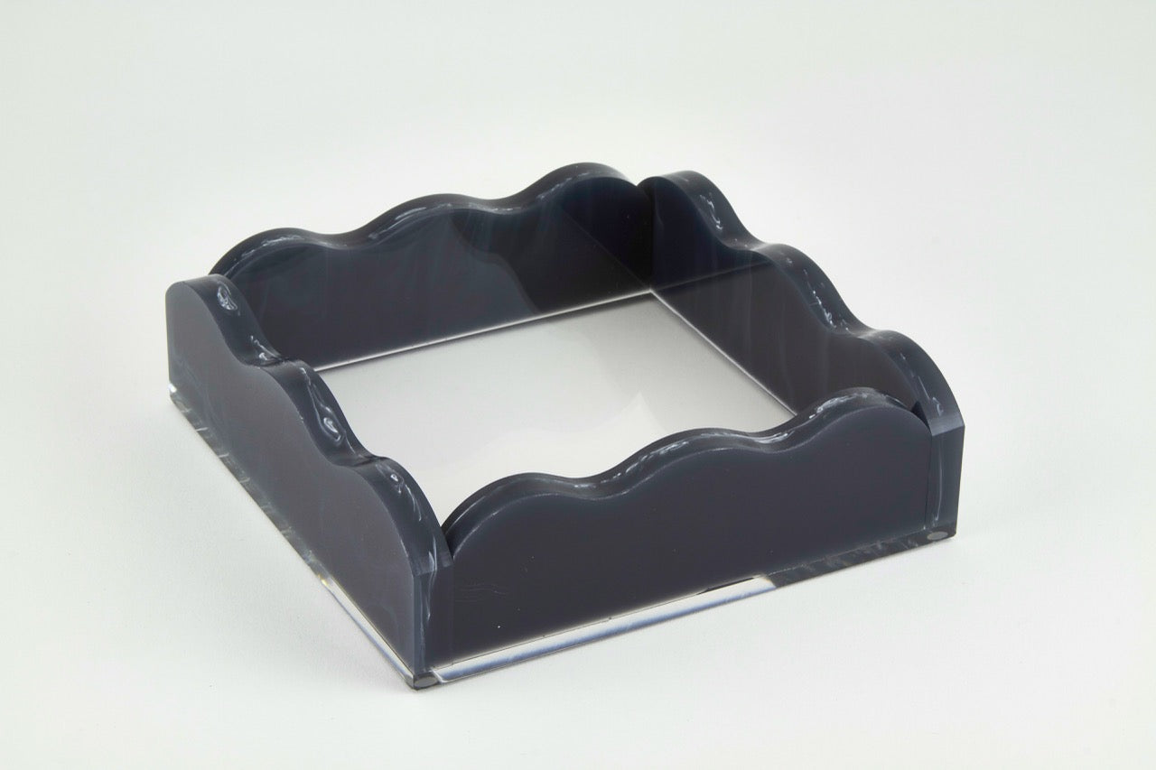 Tizo Designs Giftware Tizo Designs Lucite Marbled Cocktail Napkin Tray Black
