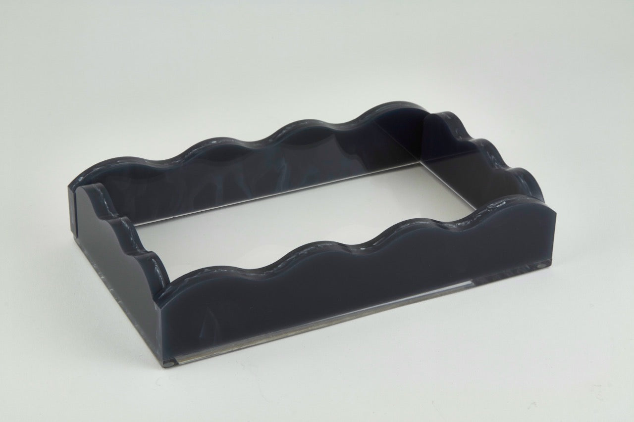 Tizo Designs Giftware Tizo Designs Lucite Marbled Guest Towel Tray Black