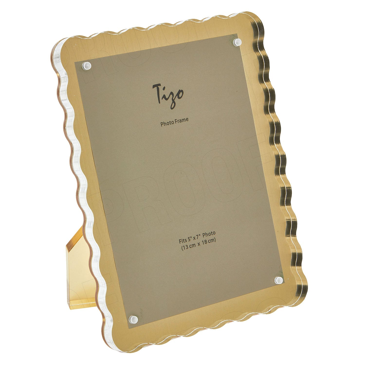 Tizo Designs Picture Frames Tizo Designs Lucite Wave Design Picture Frame (Gold) 4x6