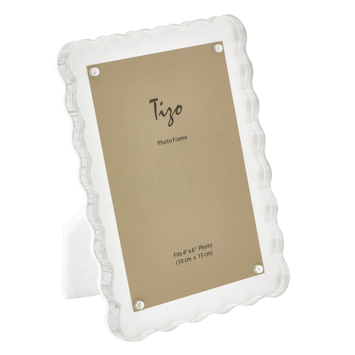 Tizo Designs Picture Frames Tizo Designs Lucite Wave Design Picture Frame (White) 4x6