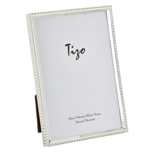Tizo Designs Picture Frames Tizo Designs Silver Beaded Picture Frame 4x6