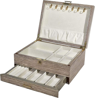 Tizo Designs Giftware Tizo Italian Designed Gray Taupe Wood Jewelry Box