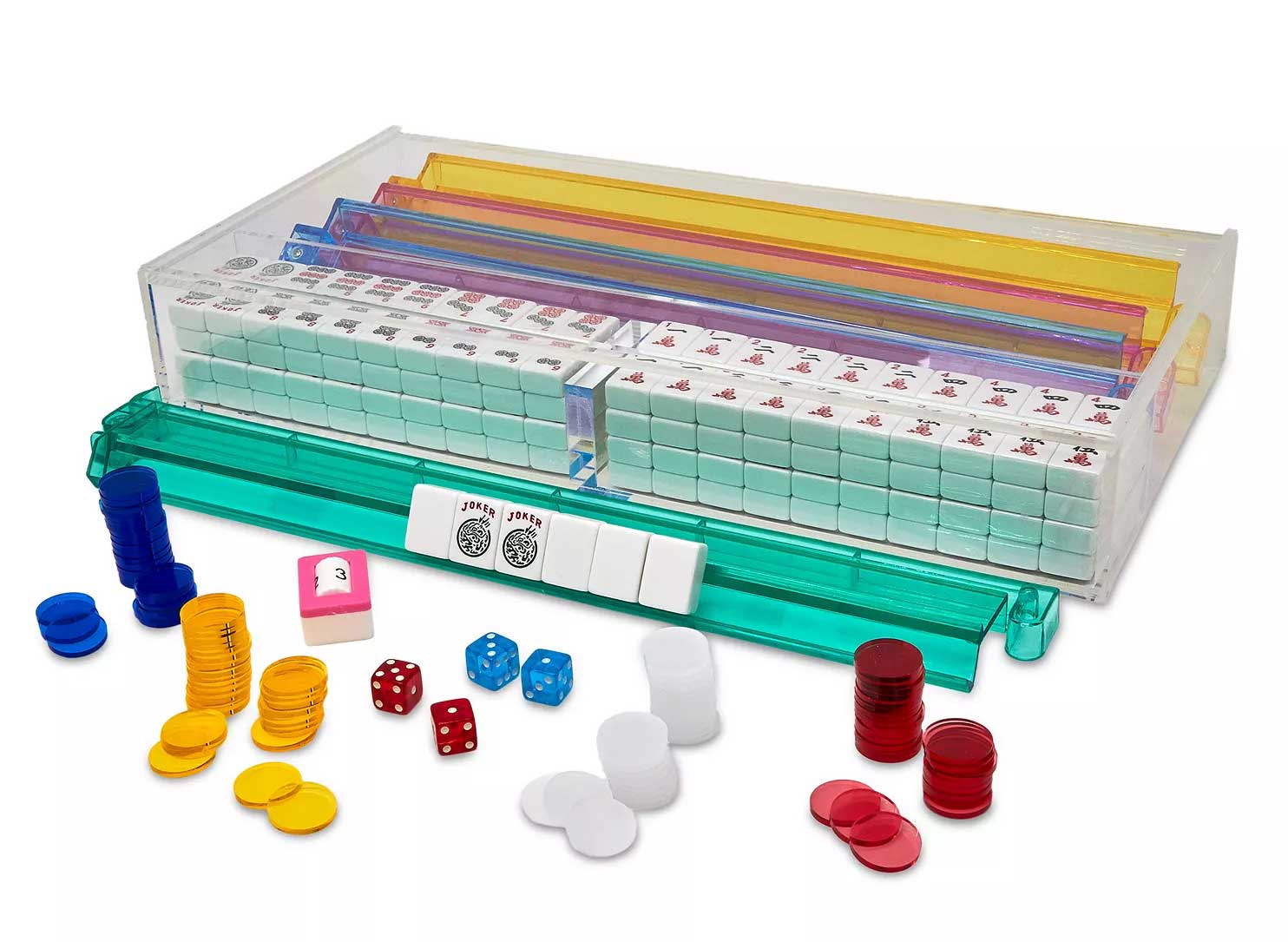 Tizo Designs Giftware Tizo Lucite Multi Color Mahjong Set