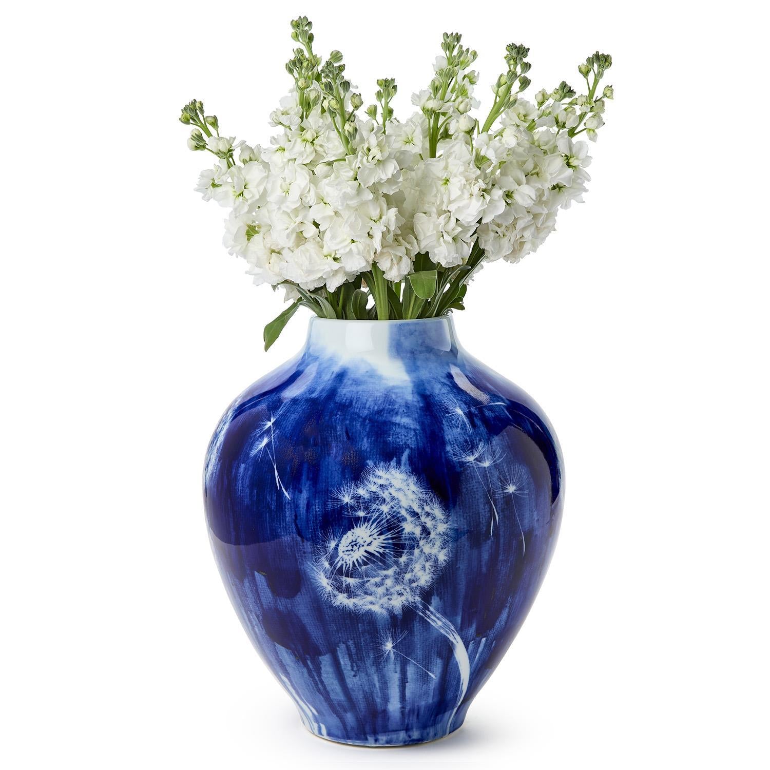 Tozai Home Home Decor Tozai Home 14" Hand Painted Dandelions Vase