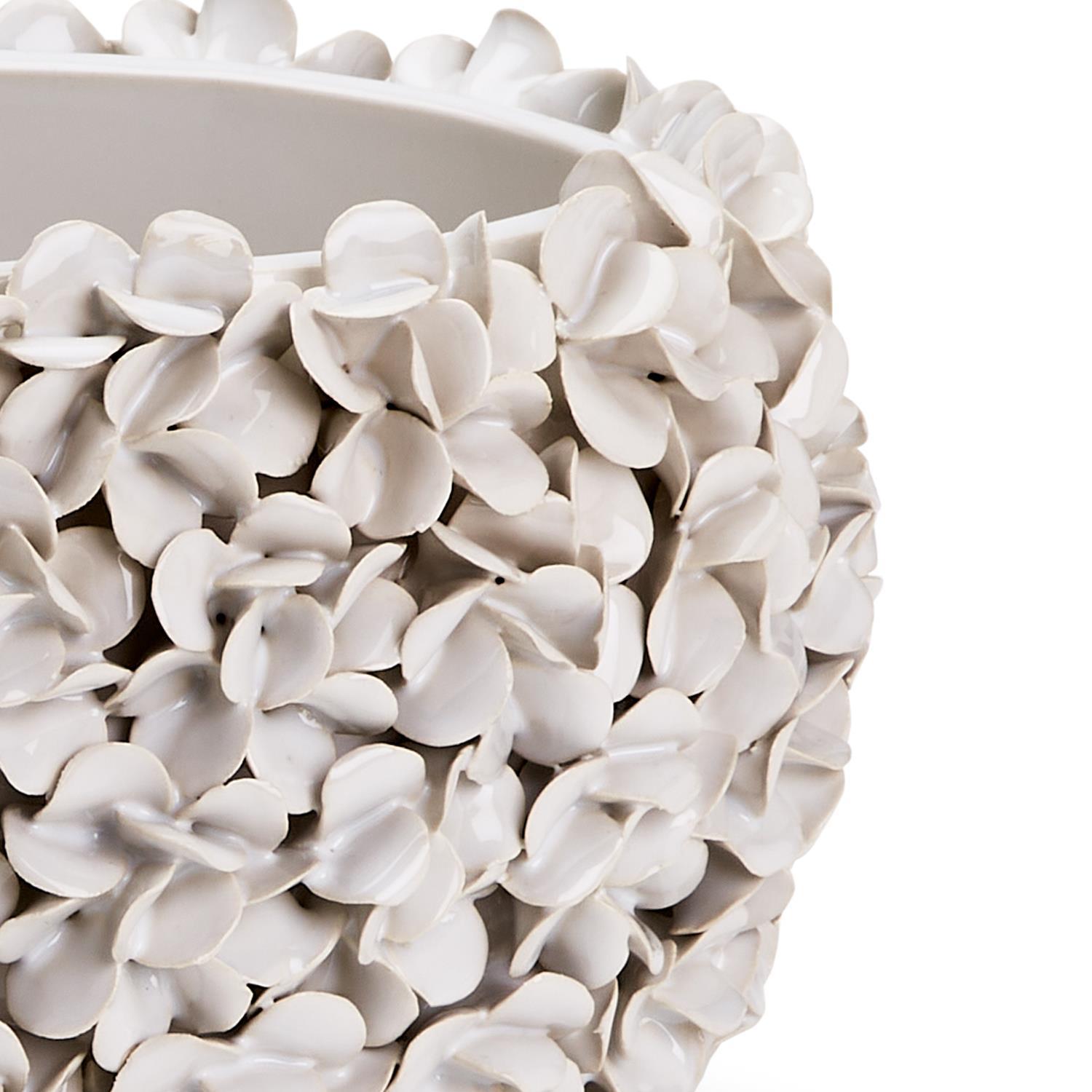 Tozai Home Home Tozai Home 14" Hydrangea White Planter - Ceramic