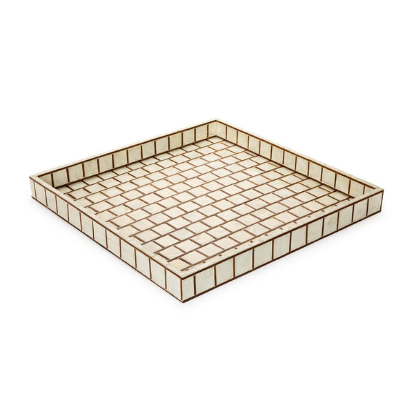Tozai Home Home Decor Tozai Home 24" Windows, Hand Inlaid Bamboo/Capiz Shell Accent Tray