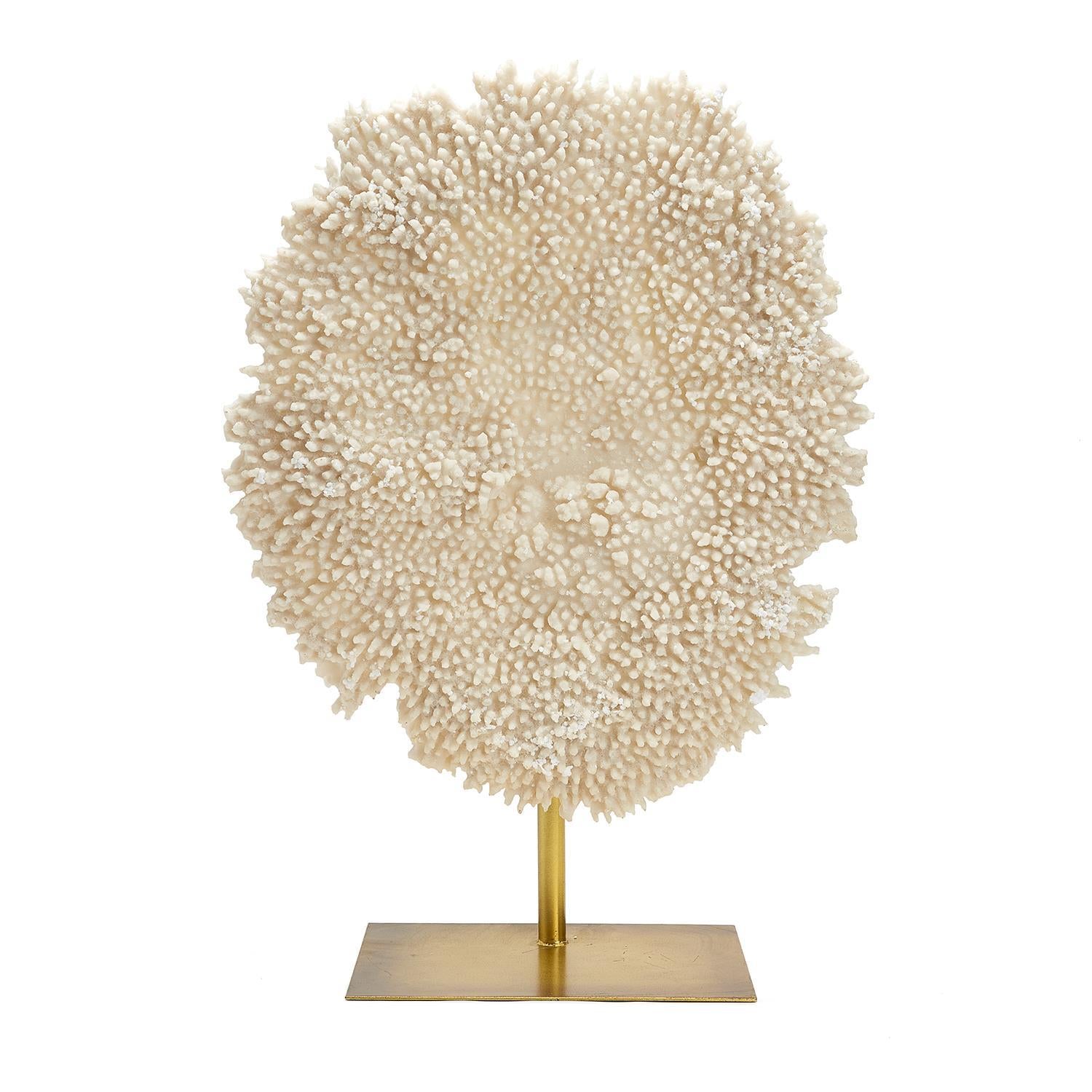 Tozai Home 6 1/2 White Poly Coral Sculpture on Metal Stand — ShopTheAddison