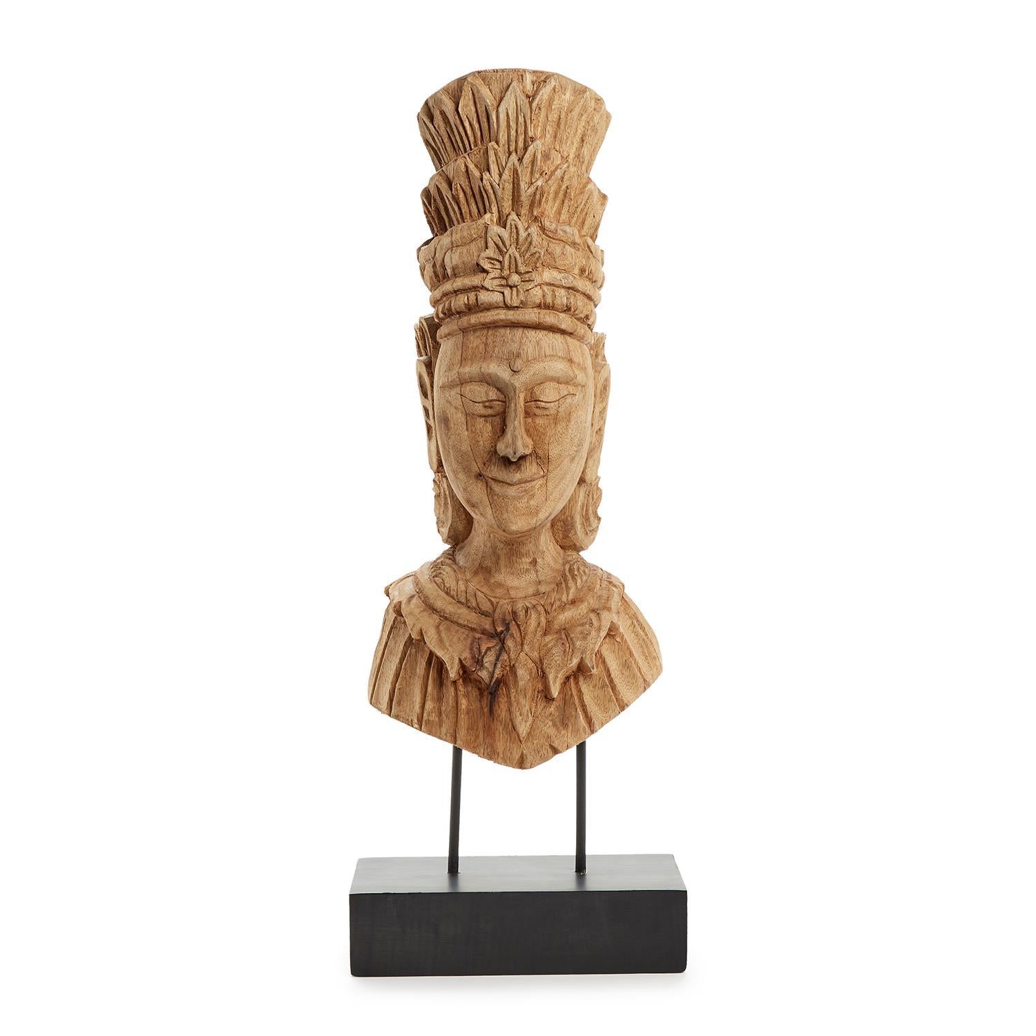 Tozai Home Home Decor Tozai Home Avani Hand Carved Sculpture on Black Stand