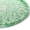 Tozai Home Home Tozai Home Emerald Cut Hand Inlaid Decorative Round Serving Tray