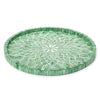 Tozai Home Home Tozai Home Emerald Cut Hand Inlaid Decorative Round Serving Tray