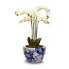 Tozai Home Home Tozai Home Japanese Blue Flower Blossoms Planter- Hand-Painted Porcelain