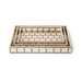 Tozai Home Home Decor Tozai Home S/3  Hand Inlaid Bamboo/Capiz Shell Rectangle Trays with Open Handles