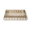 Tozai Home Home Decor Tozai Home S/3  Hand Inlaid Bamboo/Capiz Shell Rectangle Trays with Open Handles