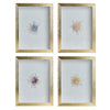 Tozai Home Home Decor Tozai Home S/4 Crystal Cluster Flower Shadow Box Wall Art