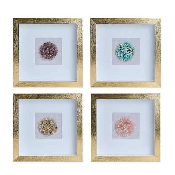 Tozai Home Home Decor Tozai Home S/4 Semi-Precious Stone Shadow Box Wall Art