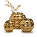Tozai Home Home Tozai Home Set of 3 Aurum Golden Hammered Vase - Recycled Aluminum