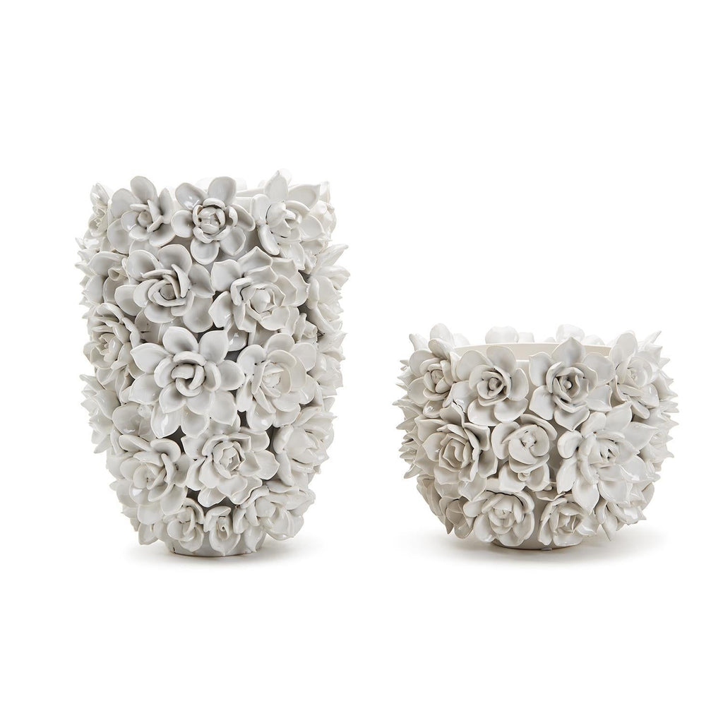 Tozai Home Succulents Set of 2 White Planter/Vase - Ceramic ...