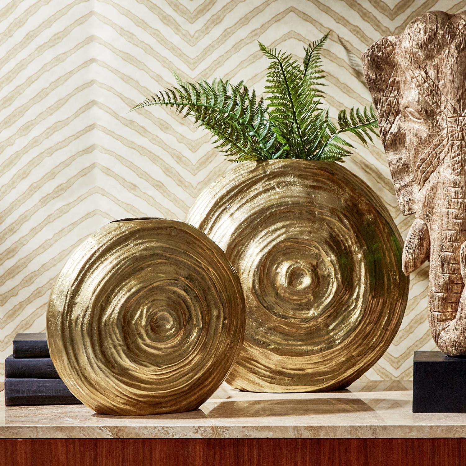Tozai Home Decor Tozai Home All Swirls S/2 Golden Vase