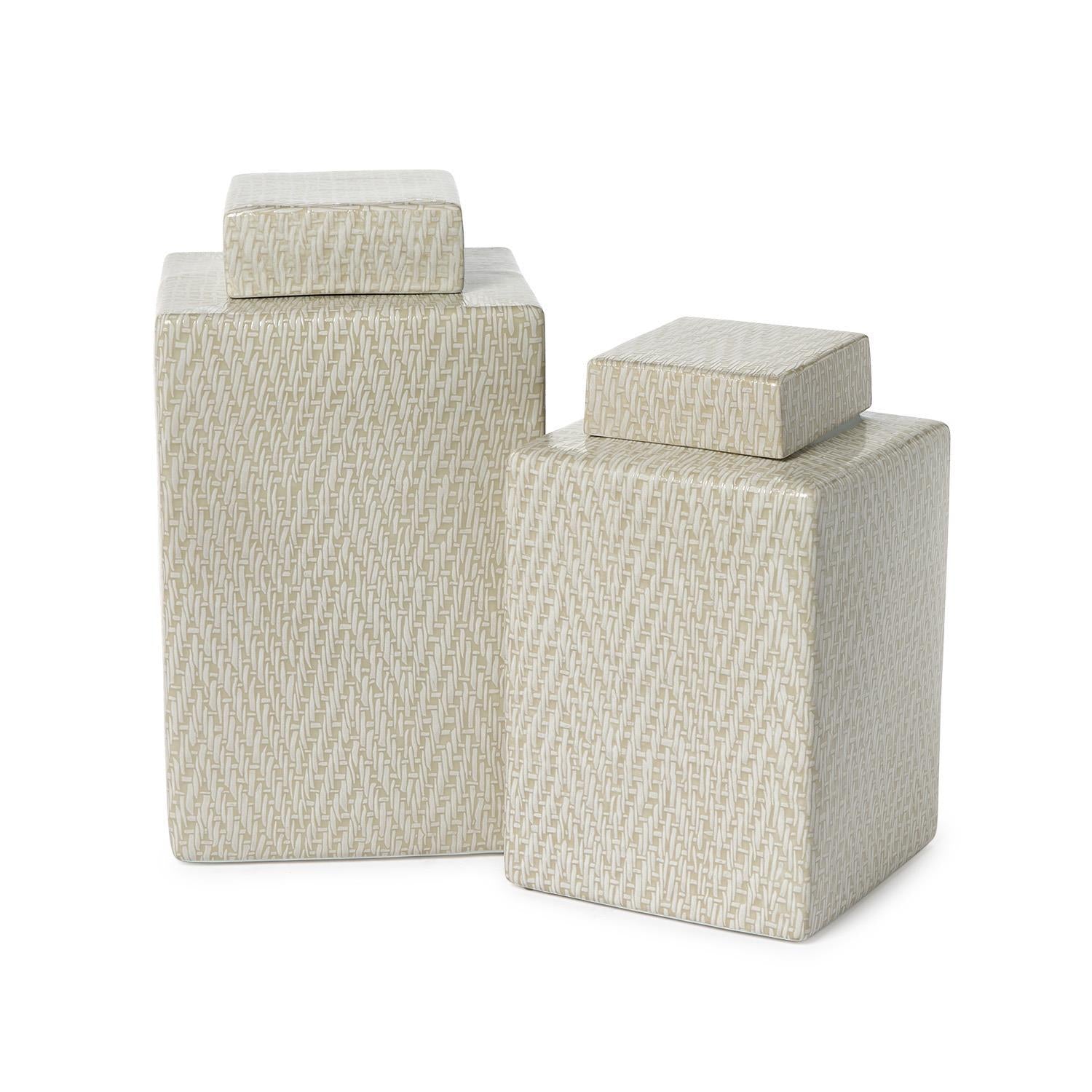 Tozai Home Decor Tozai Home S/2 Basketweave Canister