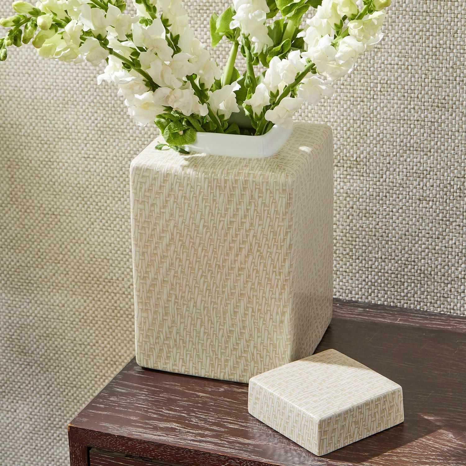 Tozai Home Decor Tozai Home S/2 Basketweave Canister