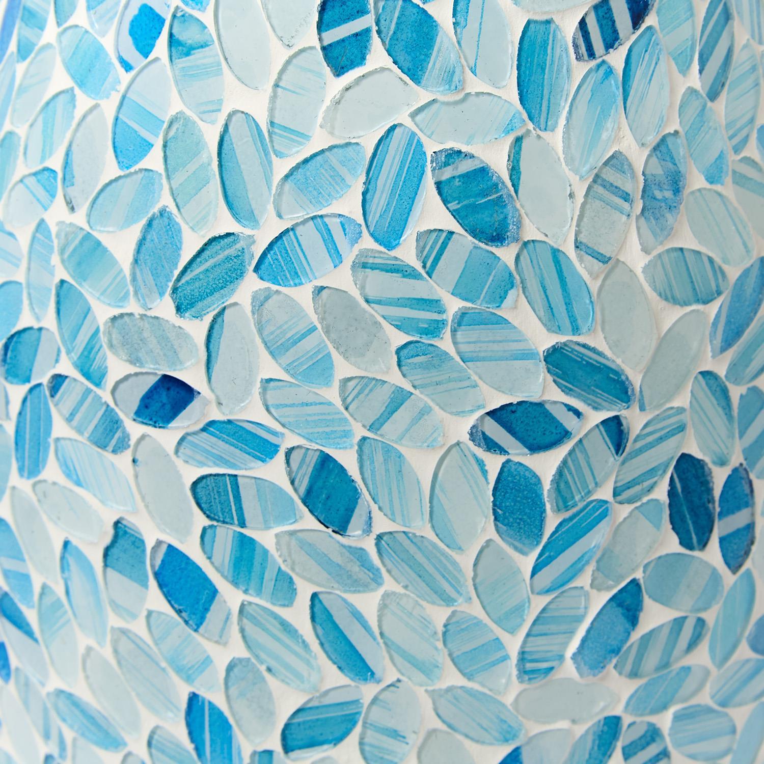 Two's Company Giftware Set/2 Mosaic Blue Droplets Vases