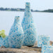 Two's Company Giftware Set/2 Mosaic Blue Droplets Vases
