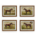 Two's Company Home Decor Set/4 Antiqued Horse Wall Art in Twist Braid Frame
