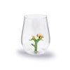 Twos Company Giftware Bee and Flower Icon Stemless Wine Glass