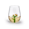 Twos Company Giftware Bee and Flower Icon Stemless Wine Glass