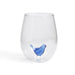 Twos Company Giftware Blue Bird Stemless Wine Glass