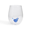 Twos Company Giftware Blue Bird Stemless Wine Glass