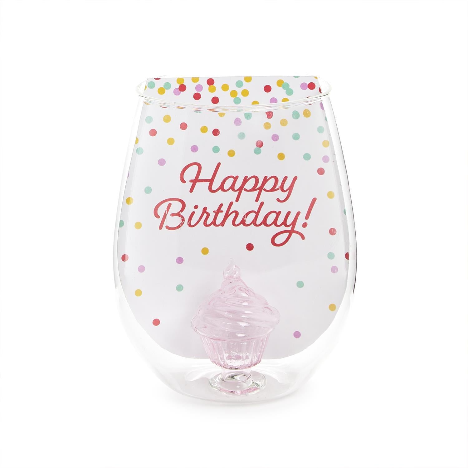 Twos Company Serveware Celebration Cake Stemless Wine Glass