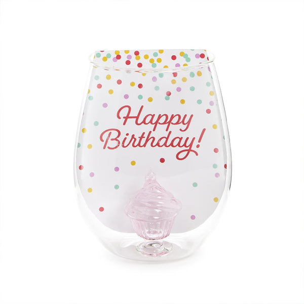 Twos Company Serveware Celebration Cake Stemless Wine Glass