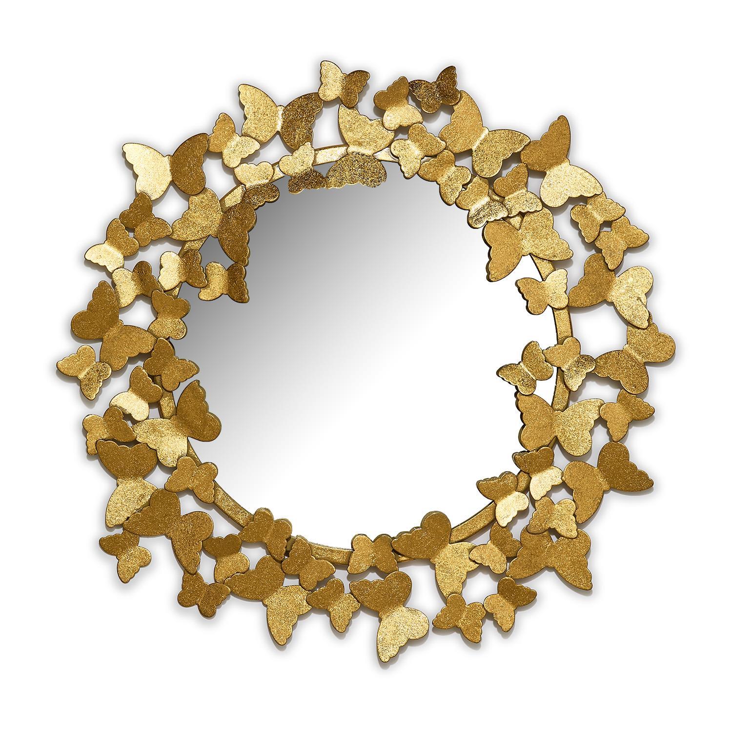 Twos Company Home Decor Golden Butterfly Galore Wall Mirror