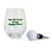 Twos Company Giftware Golf Stemless Wine Glass with Golf Ball Wine Stopper