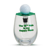 Twos Company Giftware Golf Stemless Wine Glass with Golf Ball Wine Stopper