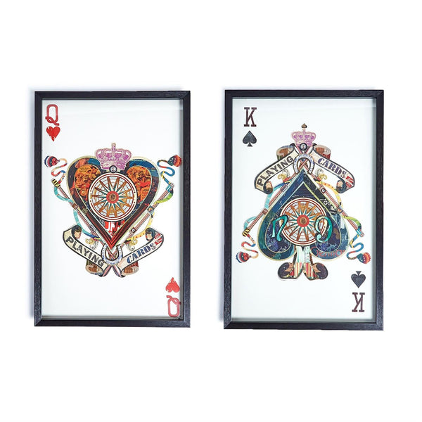 Twos Company Home King and Queen S/2 Playing Card Paper Collage Wall Art