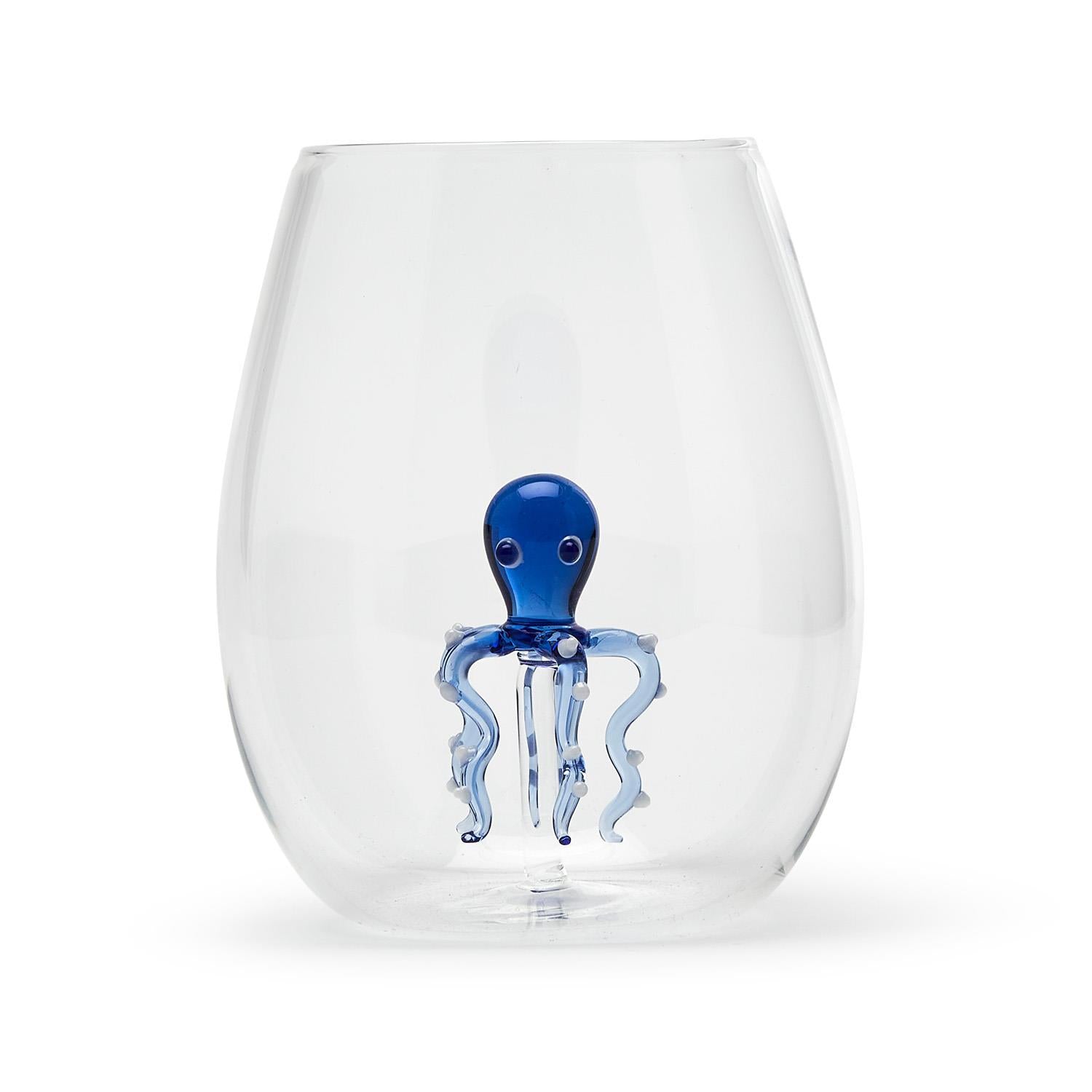 Twos Company Giftware Octopus Icon Stemless Wine Glass