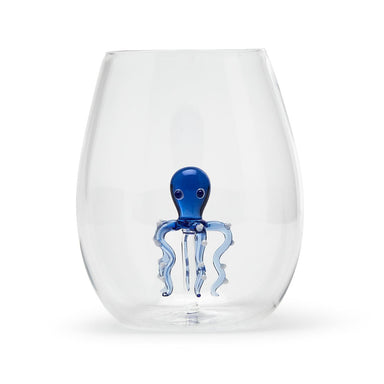 Twos Company Giftware Octopus Icon Stemless Wine Glass