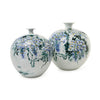 Twos Company Home Decor S/2 Hand-painted Wisteria Design Vase